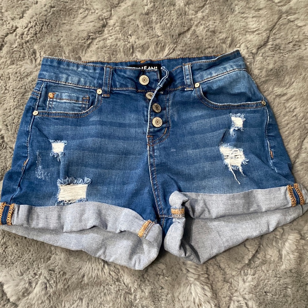 Mid rise jean shorts